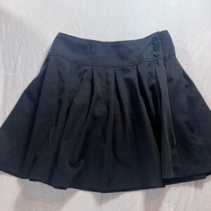 Bienzoe Girls Black Pleated Skort School Uniform Side Zip Button Detail Size 16